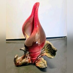 Hull Pottery Ebb Tide Vintage 7 Inch Mid-Century Modern Seashell Fish Vase 1950s